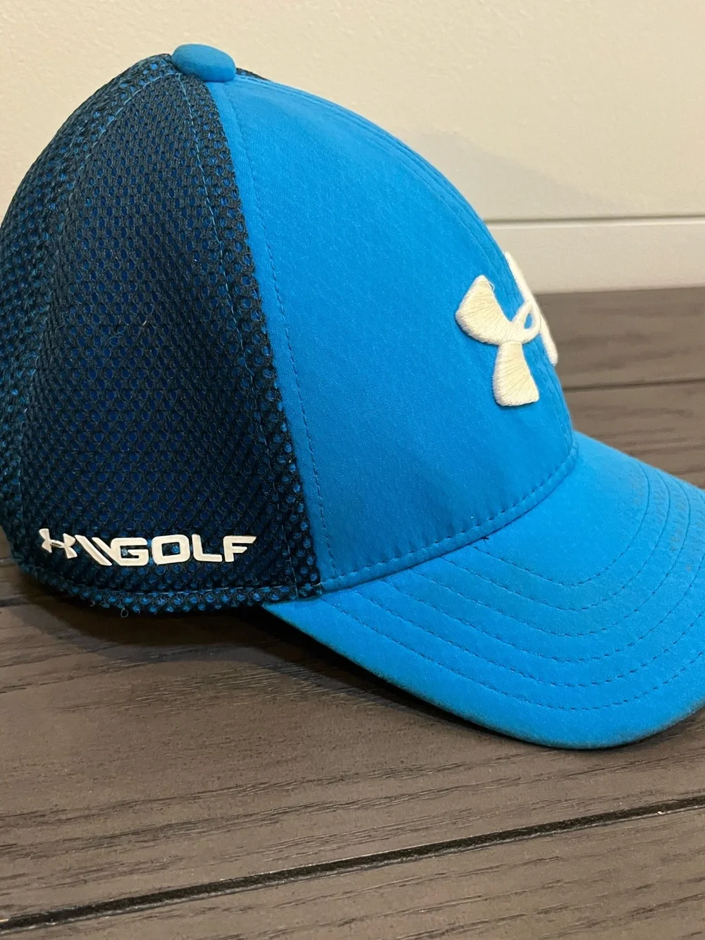 Under Armour Bright Blue and Black Kids' Mesh Back Cap with White Logo